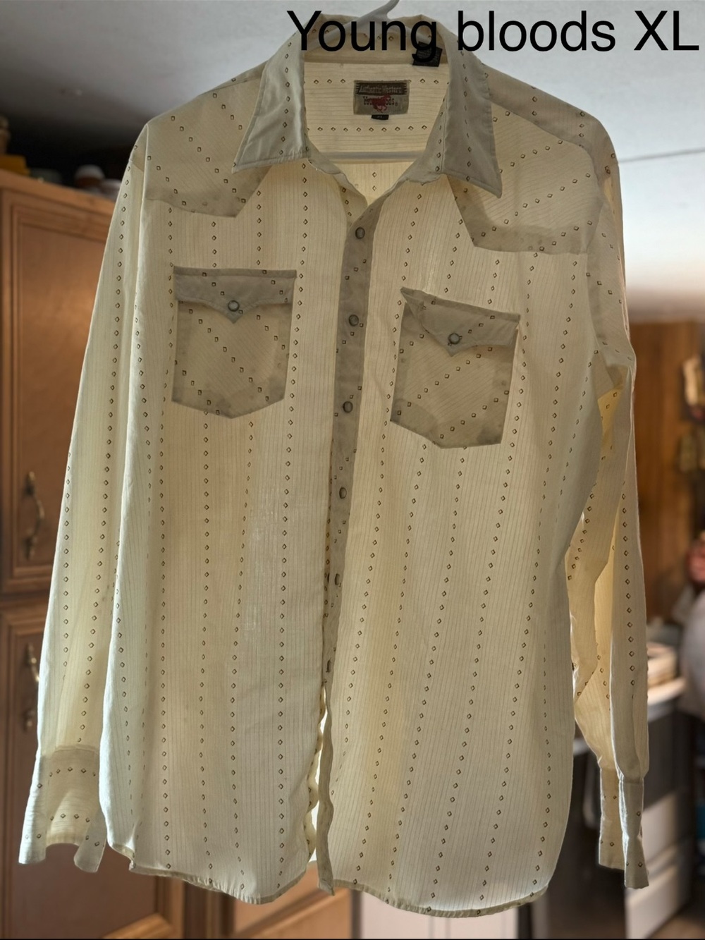 Young Bloods Men's Casual Button-Down Shirt - Cream